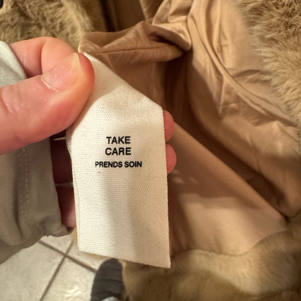 Avec Les Filles Luxurious Tan Faux Fur Coat NWT Size Large- Walker Coat - Picture 6 of 16